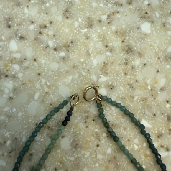 Green Multicolor Faceted Tourmaline Necklace 2 Strand 16” - Picture 7 of 7